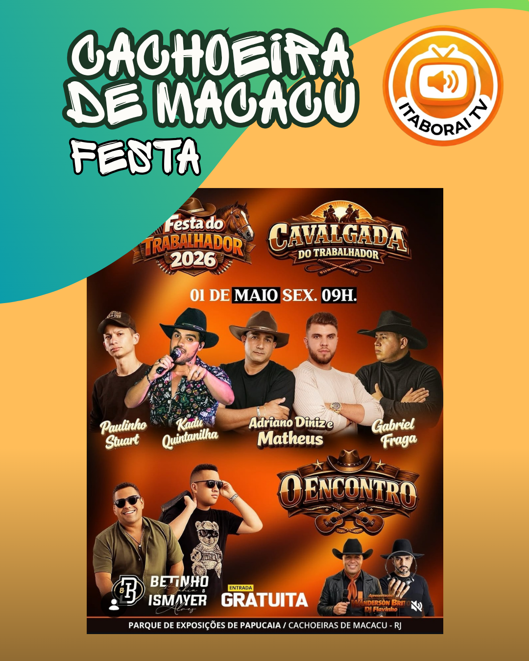 CAVALGADA DO TRABALHADOR EM CACHOEIRAS DE MACACU